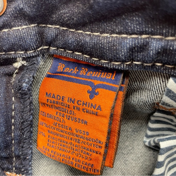 Rock Revival Jessica Curvy Mid Rise Sz 26 Womens Skinny Embellished Rhinestone - Picture 8 of 15